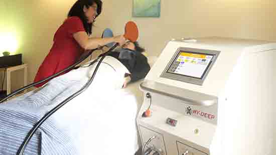 dispozitiv hipertermie oncologica avansata Andromedic - hipertermie RF modulata -pacient onco